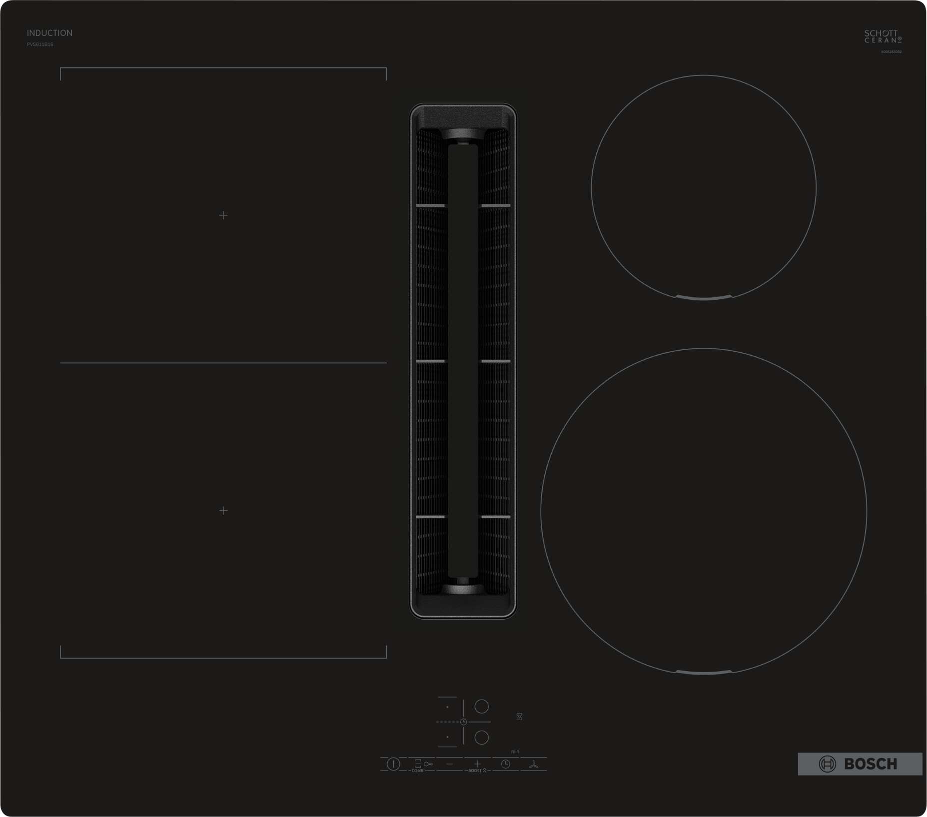 Bosch pvs611b16e indukciós főzőlap + páraelszívó - fekete