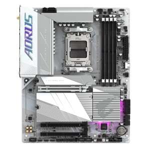 Gigabyte B650E Aorus Elite X AX Ice motherboard top view - Motherboard