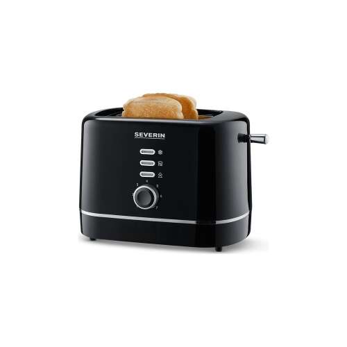 Severin AT 4321 Black Toaster with two slices of bread