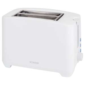 Bomann TA 6065 CB white toaster, 2 slice, with crumb tray - Bomann