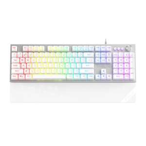 Krux KRX0133 vezetékes RGB háttérvilágítású gaming billentyűzet, fehér - Krux