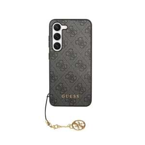 Guess 4G Charms Samsung Galaxy S24+ phone case, black with gold chain and charm - Guess