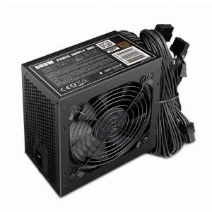 Sursă de alimentare Gembird 600W CCC-PSU80P-BBP-600 80+ Bronze, negru, vedere din spate - Gembird