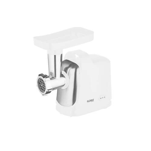 Електрическа месомелачка Floria ZLN7966, бяла, 1300W, нож от неръждаема стомана, 2 режещи плочи, обратна функция