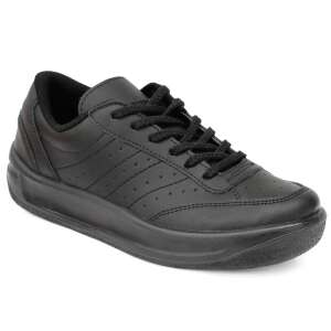 Sneakers uniszex fűzős bőr félcipő fekete  P2-B-PO 00301 93884746 Férfi utcai cipők