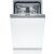 Elölnézet a Bosch SPV4HMX10E teljesen integrált mosogatógépről nyitott ajtóval