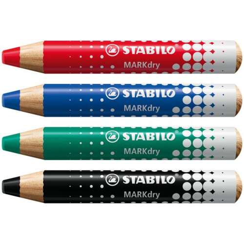4er Set STABILO MARKdry Whiteboard-Stifte, rot, blau, grün, schwarz