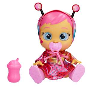 Cry Babies Stars Little Lady doll, crying baby doll with pacifier and bottle, pink and iridescent outfit, 30cm tall - Cry Babies