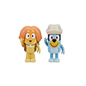 Bluey and Indy Doctor Figures on White Background - Character Figure