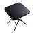 Black folding glass top garden table, 60 x 70 cm