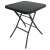 Black folding glass top garden table, 60 x 70 cm