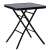 Black folding glass top garden table, 60 x 70 cm