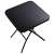 Black folding glass top garden table, 60 x 70 cm