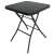 Black folding glass top garden table, 60 x 70 cm