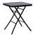 Black folding glass top garden table, 60 x 70 cm