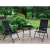 Black folding garden table set with two chairs, perfect for small spaces