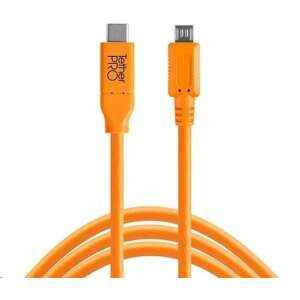 Cablu Tether Tools TetherPro USB-C la Micro-B 5 pini 4,6 m, portocaliu - Articole foto, video și optică