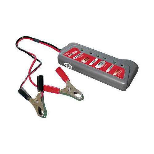 Eufab 16599 autós akkumulátor teszter, szürke és piros színben, két bilinccsel