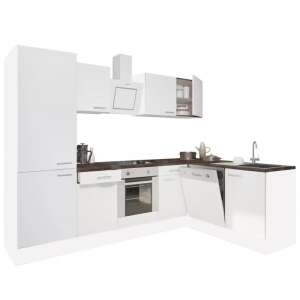 Yorki 280 Eck Küchenblock, weiße Schränke - Leziter