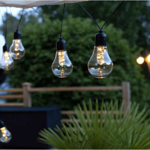 Party LED Fényfüzér - 10 Gömb - 8m - Meleg Fehér