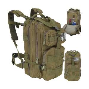 Trizand 26L military tactical backpack, green, with multiple pockets and compartments, perfect for hiking, camping, and everyday use - Trizand