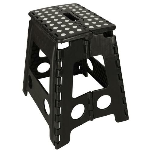 Non-slip folding stool 39cm black 142284862