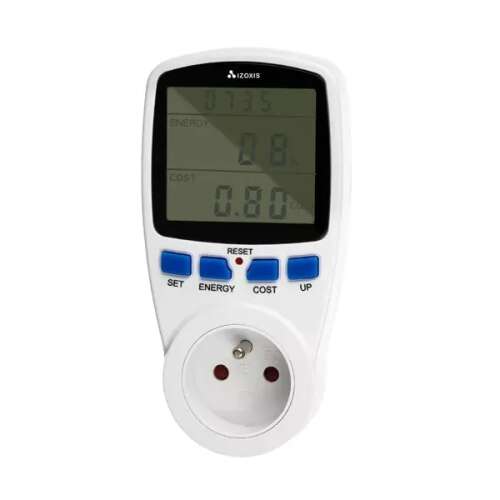 IZOXIS Digital Energy Consumption Meter - Plug-in Wattmeter with Display
