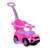 Różowy 3w1 wózek dla niemowląt, pchacz i samochód do jazdy z efektami dźwiękowymi, widok z przodu