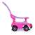 Różowy 3w1 wózek dla niemowląt, pchacz i samochód do jazdy z efektami dźwiękowymi, widok z boku
