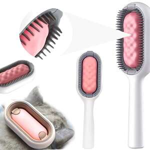 PetCare 3-in-1 Silicone Pet Brush for Cats and Dogs - Collage View - Pet brush, clippers, scissors, claw clippers