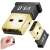 Adapter Bluetooth 5.0 USB dongle, mały rozmiar, czarny i złoty, do łączenia urządzeń bezprzewodowych z komputerem