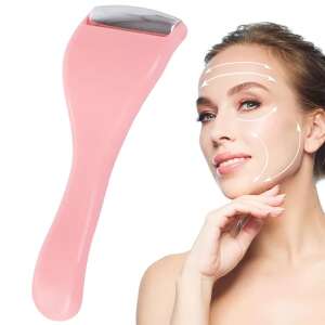 Rosa Gesichtsroller mit Metallwalze für Gesichtsmassage, Anti-Aging und Hautstraffung - Gesichtsmassagegeräte