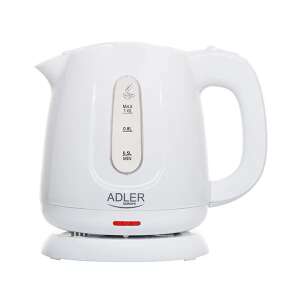 Adler Elektromos Vízforraló, 1,0L, fehér, vezeték nélküli, 360 fokos forgatás - Adler