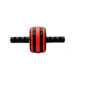 Abdominal exercise roller, black and red, for core strength training - Home workout