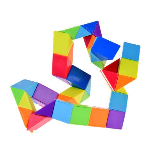 Colorful magic snake puzzle, 48 pieces, bendable, flexible, for kids, creative play, educational toy