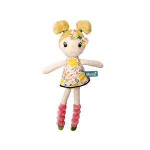 Mom's Care Maja Rag Doll - 30 cm, blonde hair, floral dress, white background - Ramiz