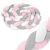 Ricokids Braided Crib Rail 3m #pink-grey 93929290