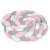 Ricokids 3m braided crib bumper in pink, white and grey