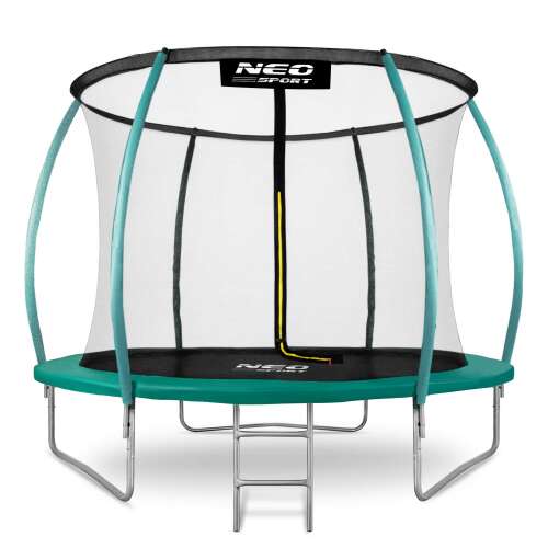 Neo-Sport 252cm grünes Trampolin mit Sicherheitsnetz und Leiter