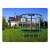 Neo-Sport 252cm green trampoline with safety net and ladder, backyard setting