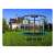 Neo-Sport 252cm green trampoline with safety net and ladder, backyard setting
