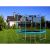 Neo-Sport 252cm blue trampoline with safety net in garden setting