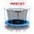 Neo-Sport 252cm trampoline with safety net and ladder, blue