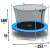 Neo-Sport 252cm trampoline with safety net and ladder, blue, dimensions