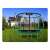 Neo-Sport 312cm trampoline with safety net and ladder, green, in a garden