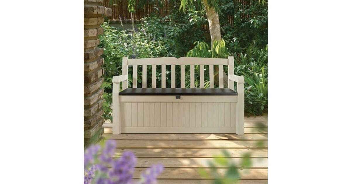 Keter Eden Garden Bench 265L kerti pad, szürke Pepita.hu