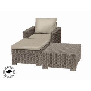 Keter California cappuccino kerti bútor szett fotellel, lábtartóval és asztallal - Keter