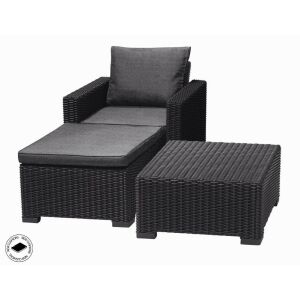 Keter California grafit kerti bútor szett fotellel, lábtartóval és asztallal - Keter