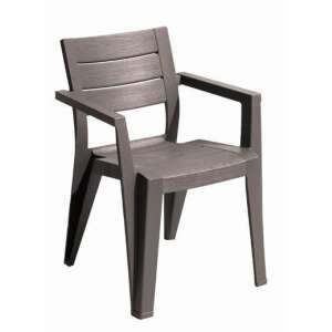 Scaun de grădină Julie din plastic cu cotiere cappuccino 93937687 - Fotolii și scaune de grădină