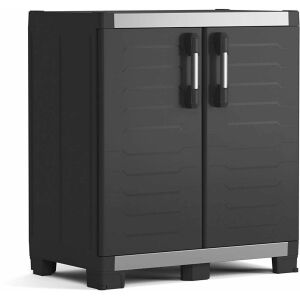 Zárt Keter XL Garage Low szekrény, fekete műanyag tárolóegység - Keter